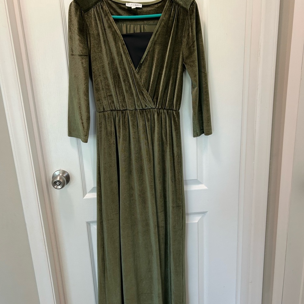 Elegant Olive Green Maxi Dress